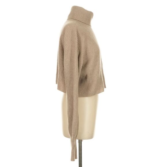 Reformation Luisa Cropped Ribbed Fisherman Cashmere Wool Turtleneck Sweater Sm - Picture 7 of 10